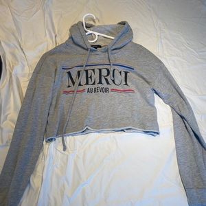Cropped Sweater/Shirt with Hood